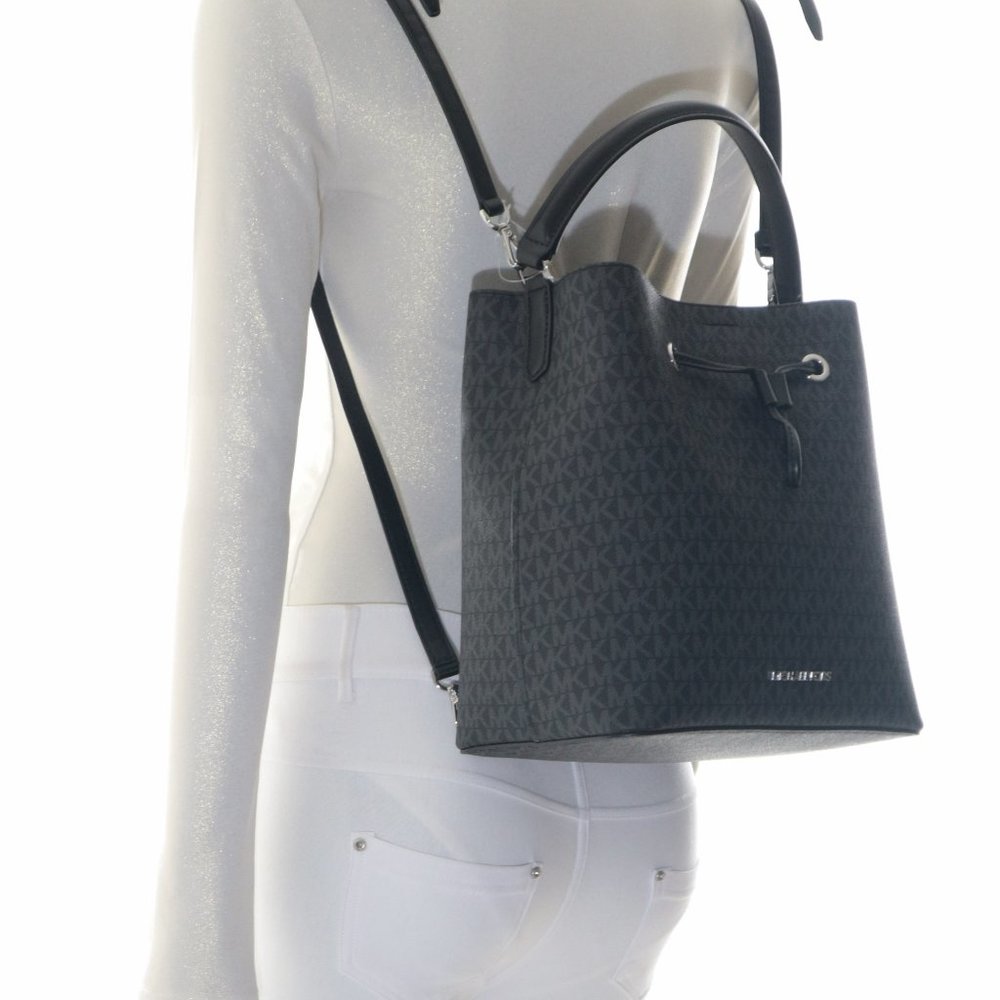 Michael Kors Suri LARGE Bucket Convertible Backpack Shoulder Bag Black